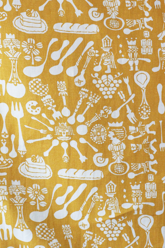 LINNETリネンプリント 一口女王パプリカイエロー